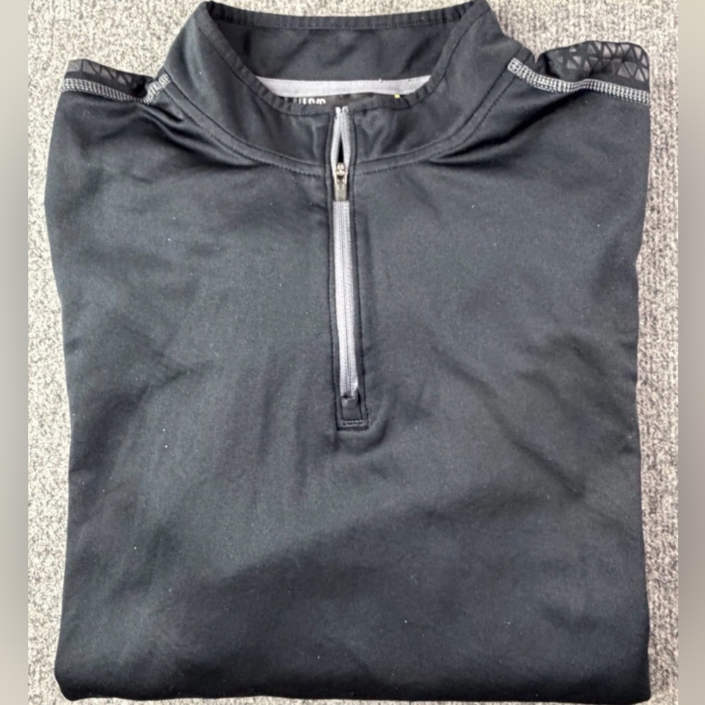 U der Armour Loose Cold Gear Mens 1/4 Zip L/S Running Sweatshirt Sz L Black/Gray